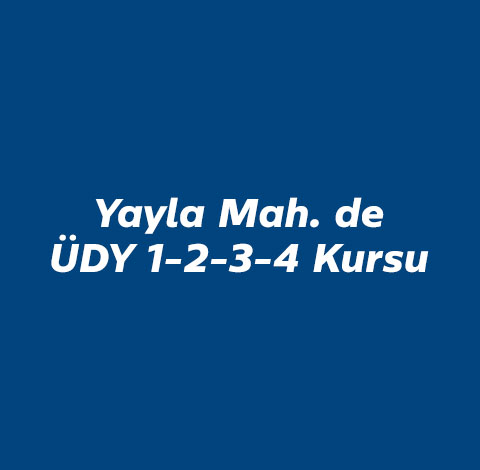 Yayla Mahallesi ÜDY Belgesi